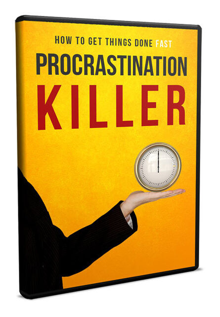 eCover representing Procrastination Killer Video Upgrade Videos, Tutorials & Courses with Master Resell Rights