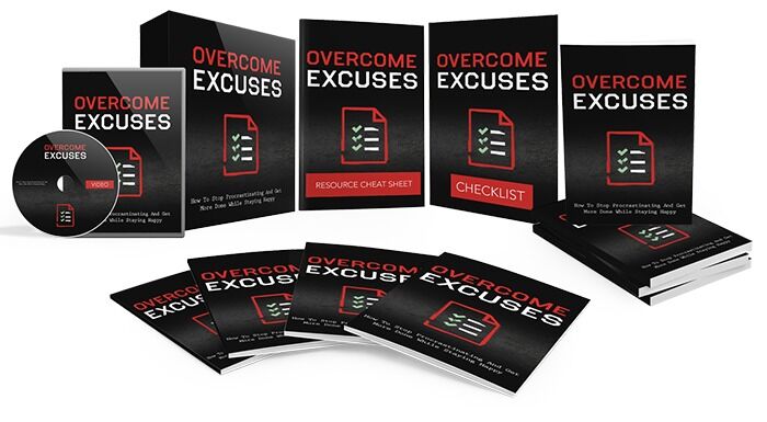 eCover representing Overcome Excuses eBooks & Reports with Master Resell Rights