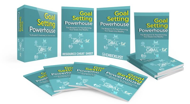 eCover representing Goal Setting Powerhouse Gold eBooks & Reports with Master Resell Rights