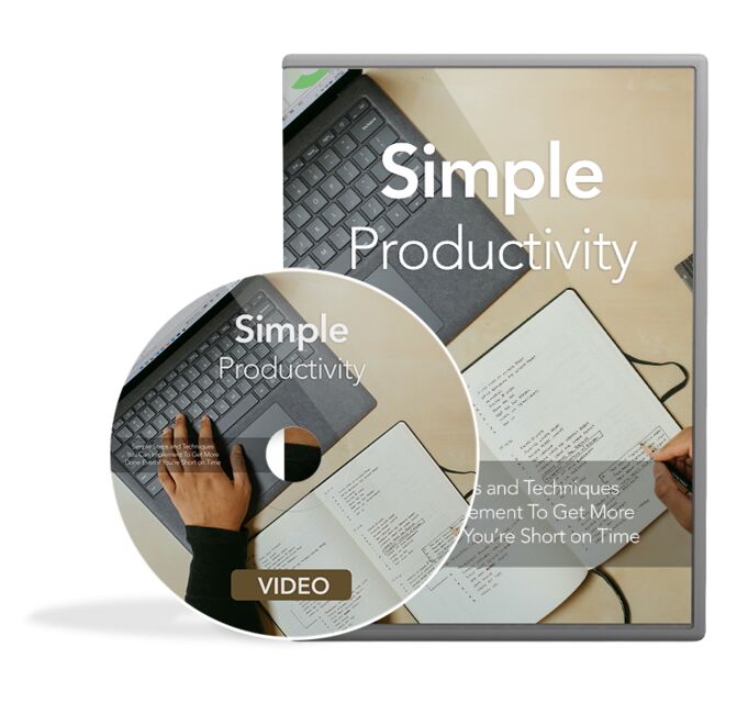 eCover representing Simple Productivity Video Course Videos, Tutorials & Courses with Master Resell Rights