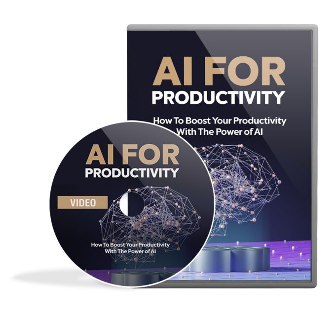 eCover representing AI for Productivity Video Upgrade Videos, Tutorials & Courses with Master Resell Rights