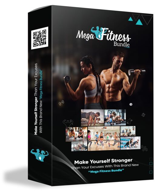 eCover representing Mega Fitness Bundle eBooks & Reports/Articles, Newsletters & Blog Posts with Resell Rights