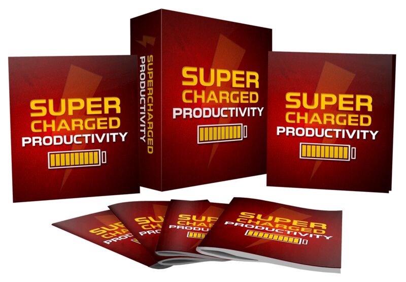 eCover representing Supercharged Productivity Video Upgrade Videos, Tutorials & Courses with Master Resell Rights