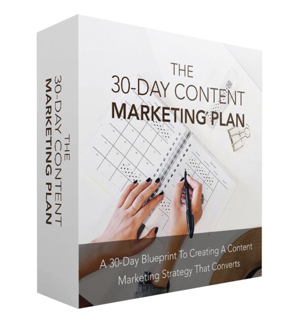 eCover representing 30 Days Content Marketing Plan Video Upgrade eBooks & Reports/Videos, Tutorials & Courses with Master Resell Rights